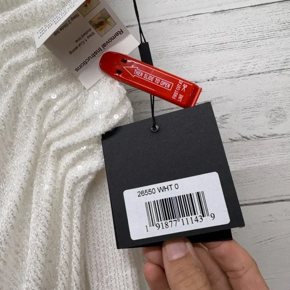 Mac Duggal size 0 white gown wedding bachelorette off shoulder high slit - Picture 4 of 8